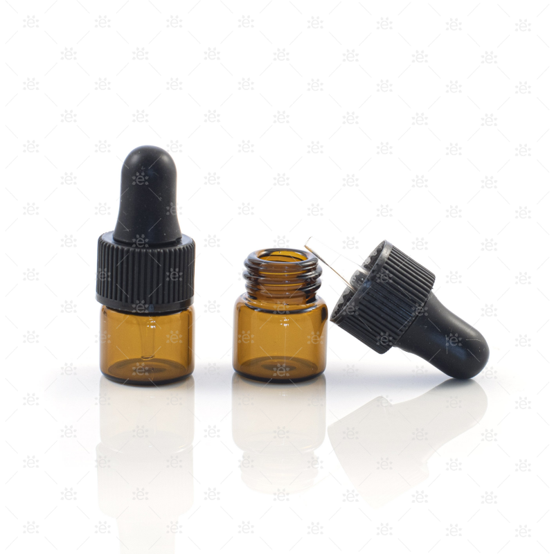 1/4 (1Ml) Dram Amber Glass Dropper Bottles (5 Pack)