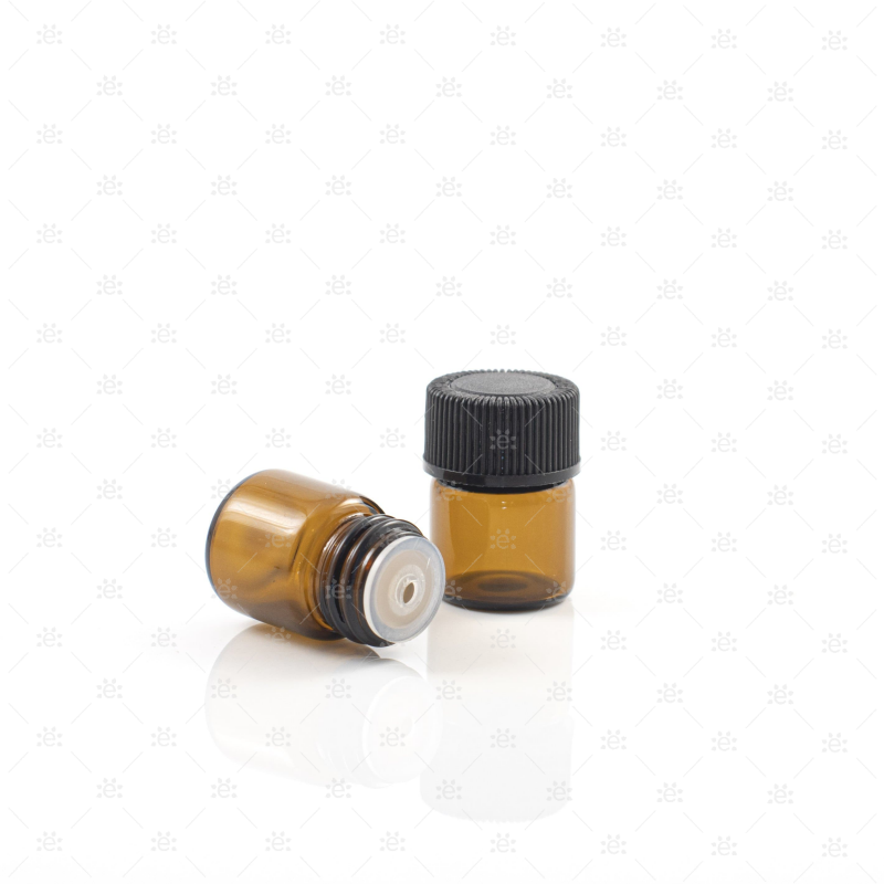 1/4 (1Ml) Dram Amber Sample Vial Bottles (Pack Of 144) Glass Roller Bottle