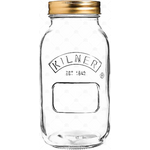 1 Litre Clear Glass Kilner Jars (12 Pack)