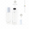 10ml Clear Glass Roller Bottle with Snow (White) Lid & Premium Stainless Steel Rollerball - 5 pack (NEW STYLE)