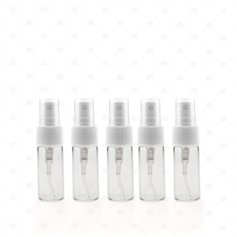 3Ml Clear Glass Fine Misting Spray Bottle (5 Pack)