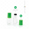 5ml Clear Glass Roller Bottle with Fern (Green) Lid & Premium Stainless Steel Rollerball - 5 pack (NEW STYLE)