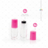 5ml Clear Glass Roller Bottle with Tutu (Pink) Lid & Premium Stainless Steel Rollerball - 5 pack (NEW STYLE)