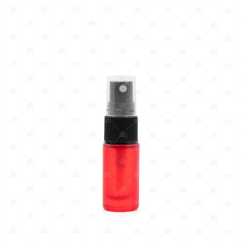 5Ml Red Deluxe Frosted Glass Spray Bottle (5 Pack)