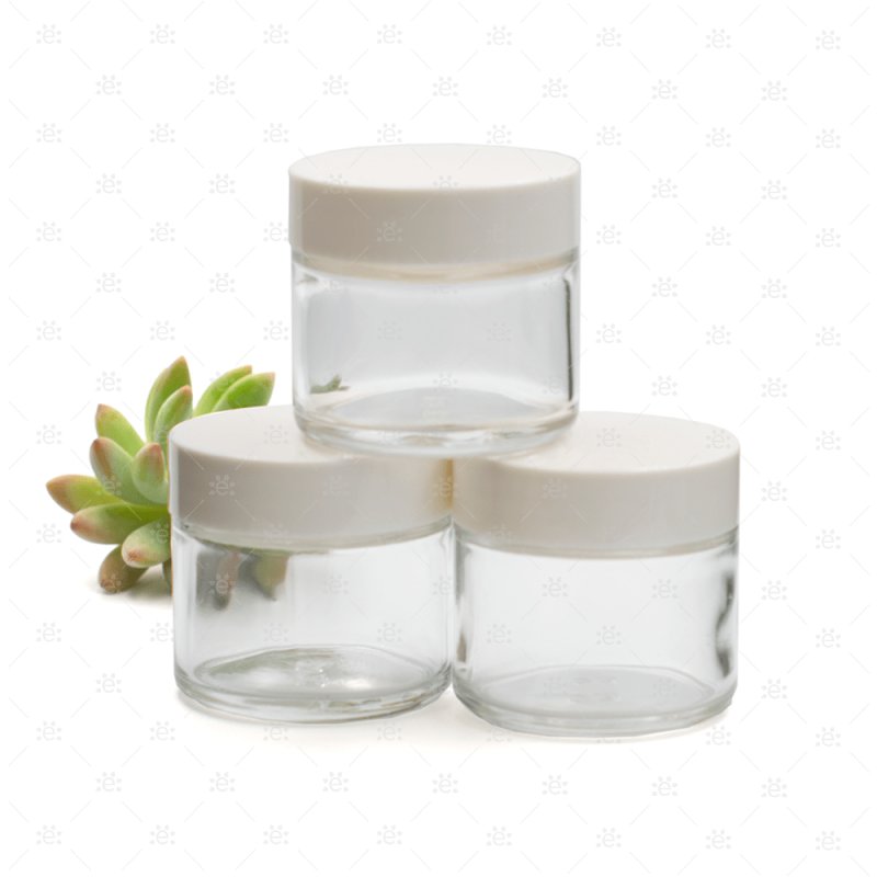 60Ml Glass Jar With White Lid (3Pk) Jars