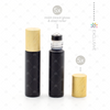 Deluxe Matte 10ml Black roller bottles with Gold Metallic Caps & Premium Rollers (5 pack)