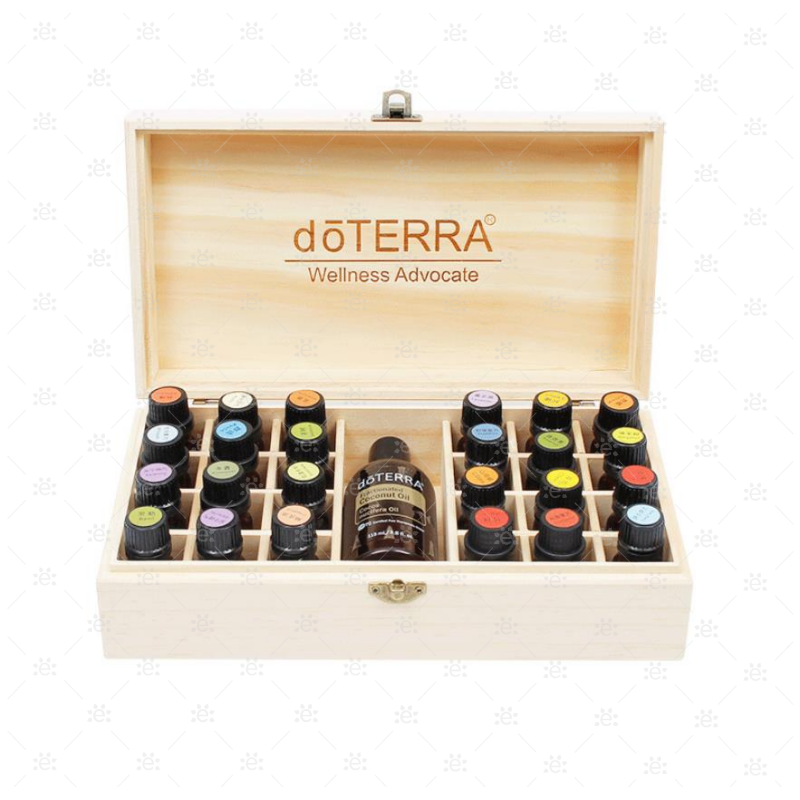 Dterra Wooden Storage Box (Holds 24 Bottles & Fco) Cases Displays