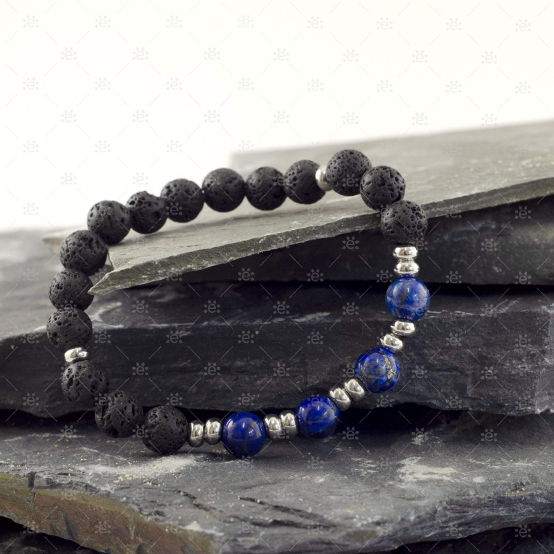 Justin:  Mens Lapis Lazuli & Lava Diffuser Bracelet Jewellery