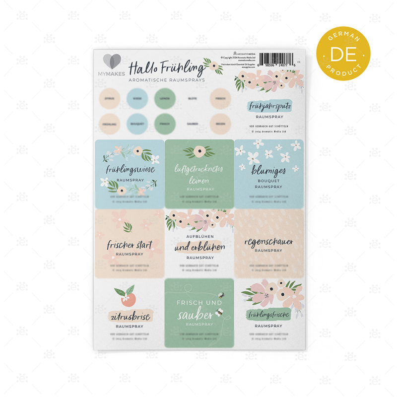 Mymakes: Hello Spring Aromatic Room Sprays (Single Set) - German Brochure
