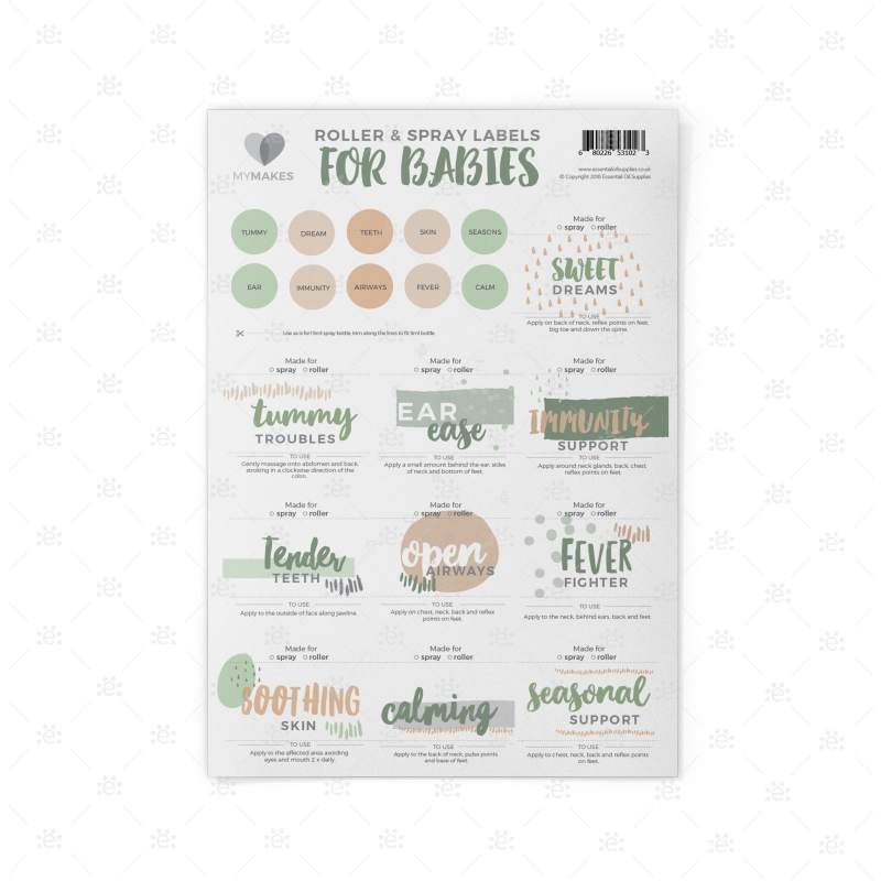 MyMakes : Natural Essentials for Babies - Label Sheet