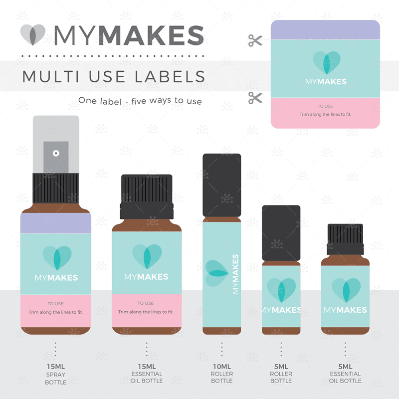 Mymakes:  Summer Scents Aromatic Room Sprays - Label Sheet Labels