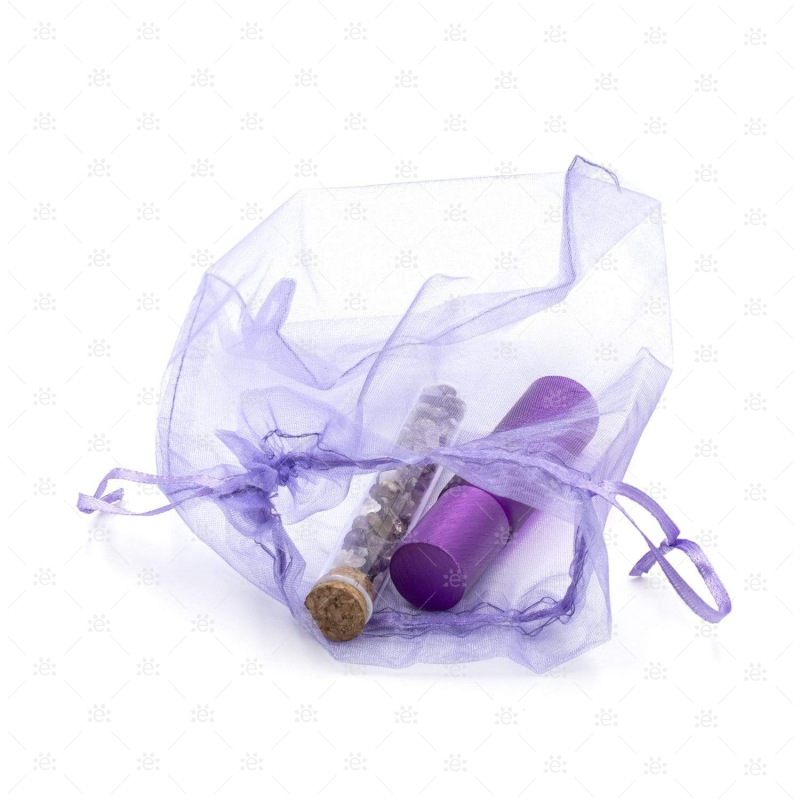 Purple Organza Gift Bag (10 Pack) 15 X 17Cm