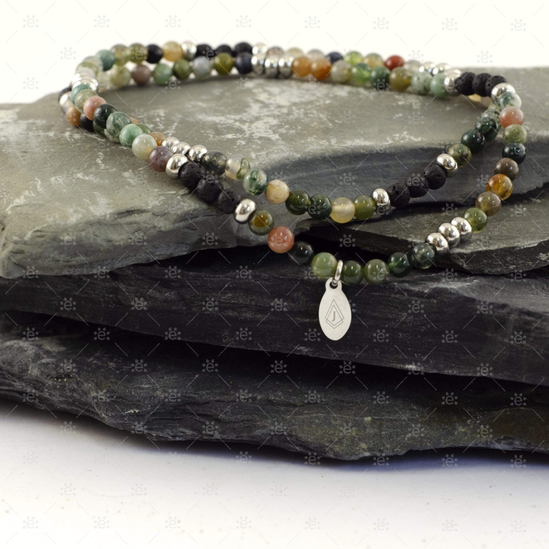 Sabrina:  Indian Agate Diffuser Wrap Bracelet / Necklace Jewellery