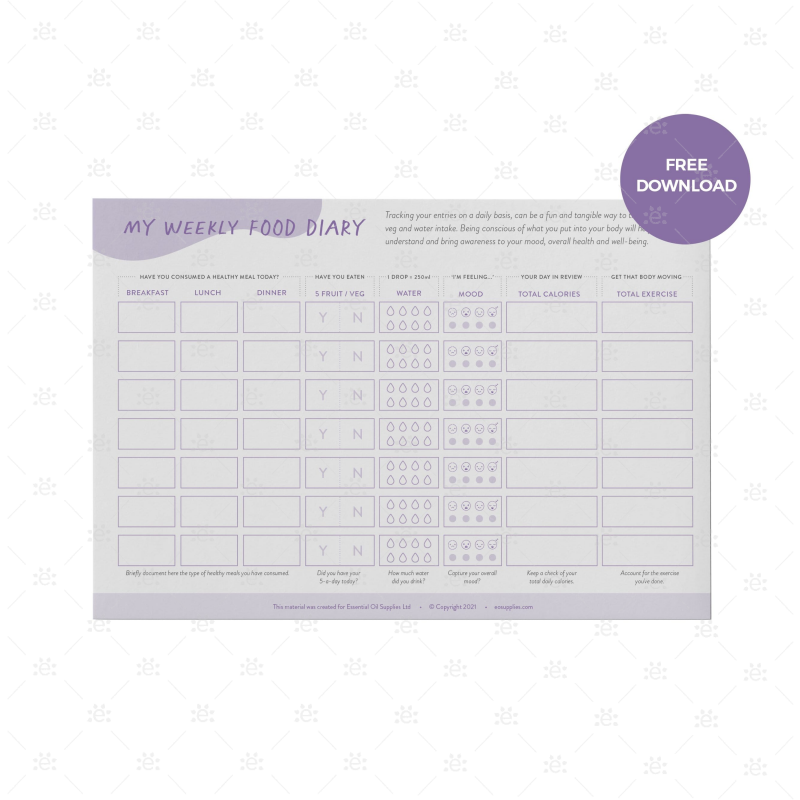 Weekly Food Diary - Free Download Digital/e-Course