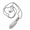 White Agate Gemstone Vial Necklace