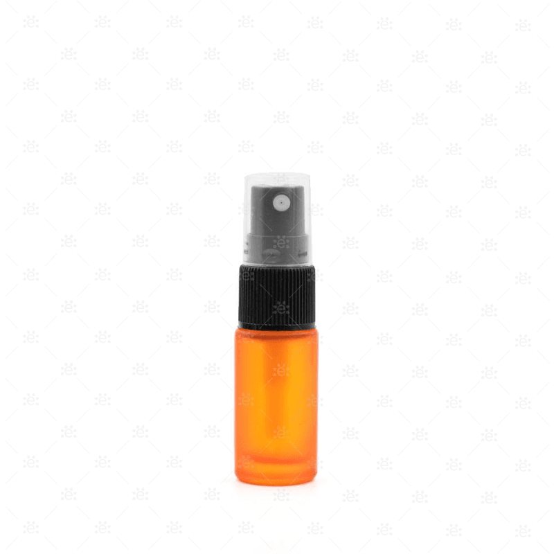 5Ml Orange Deluxe Frosted Glass Spray Bottle (5 Pack)