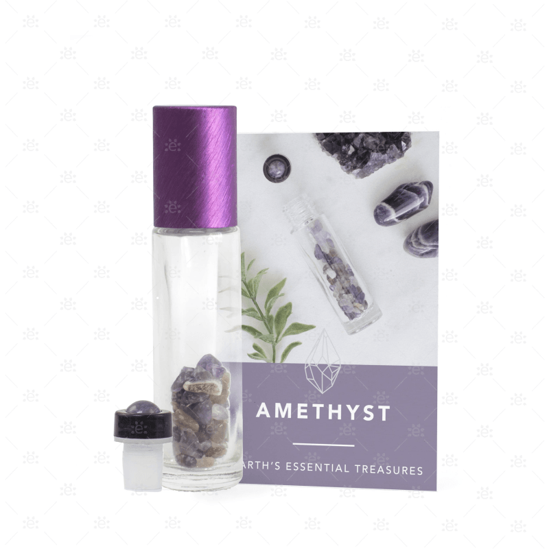 Amethyst Gemstone Roller Bottle Set Glass