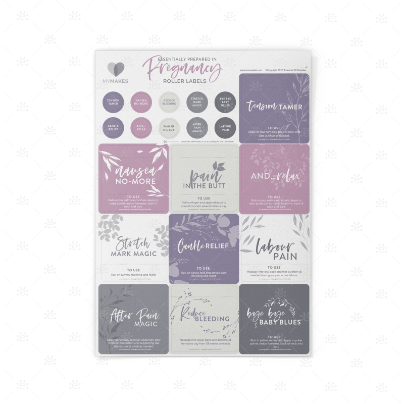 Mymakes:  Essentially Prepared In Pregnancy By Stephanie Fritz - Label Sheet Labels