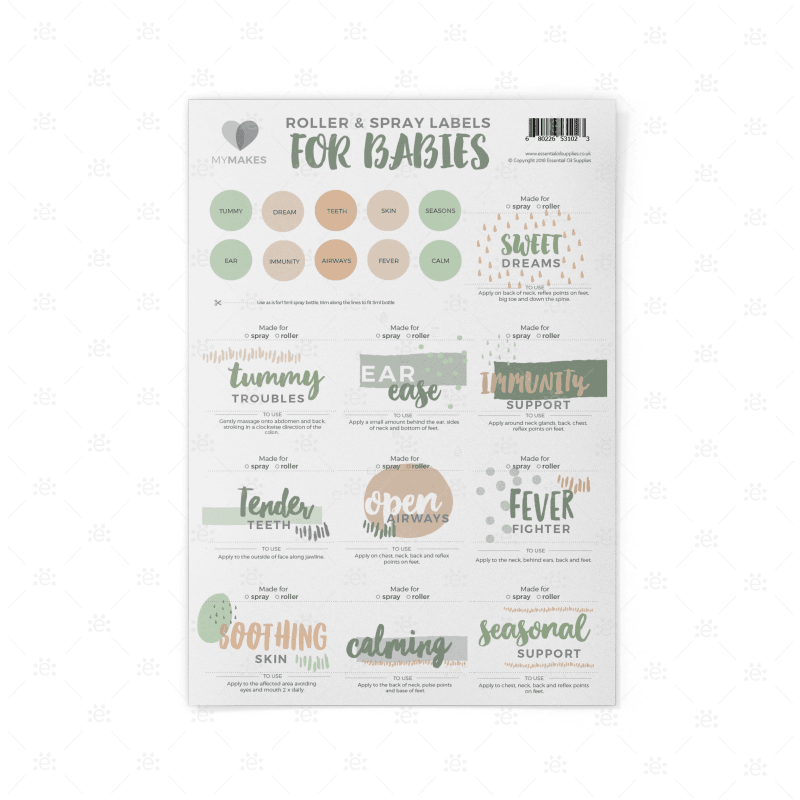 MyMakes : Natural Essentials for Babies - Label Sheet
